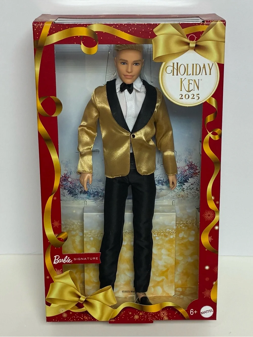 Barbie Signature 2025 Holiday Blonde Ken Collectible Fashion Doll NEW w/ Shipper